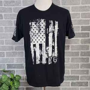 Grunt Style Graphic T-Shirt Take No Prisoners American Flag Patriotic 76 Mens XL